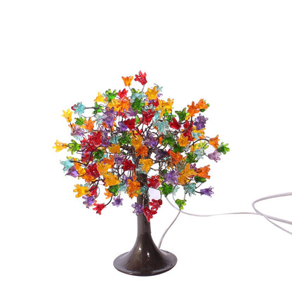 מנורת לילה, מנורת שולחן עם פרחים צבעוניים