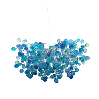 Cobalt blue Hanging chandeliers. light fixture with blue bubbles for Dining Room