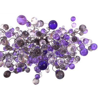 Hanging Chandeliers with purple, gray and clear bubbles lighting for Dining Room