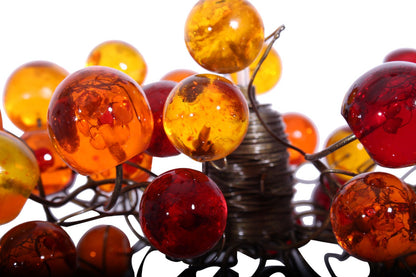 Bubbles Lighting, Ceiling Pendant light with orange and red wine bubbles.
