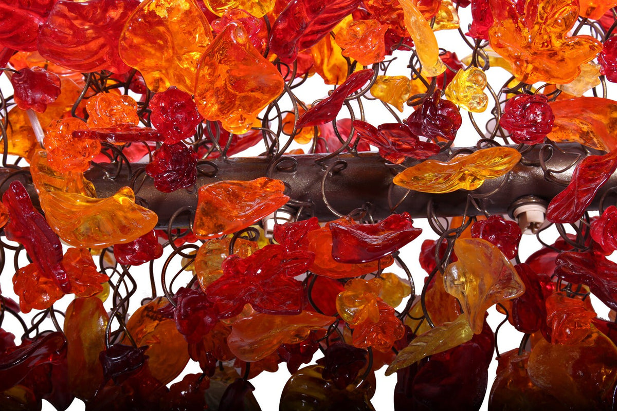 Cloud Shape Resin Chandelier: Warm Flower and Leaf Ceiling Light Fixture