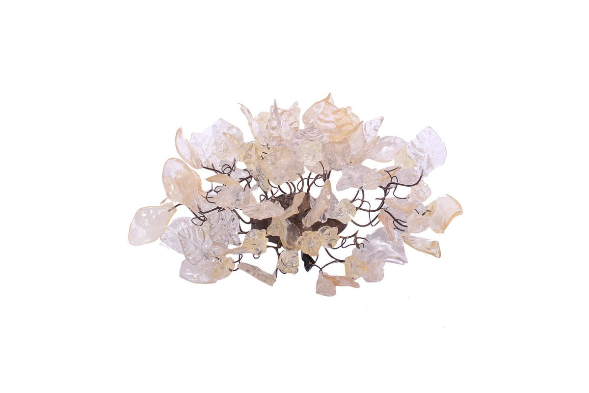 Modern Wall Sconce light with Gold and clear flowers and leaves for hall living room, toilet