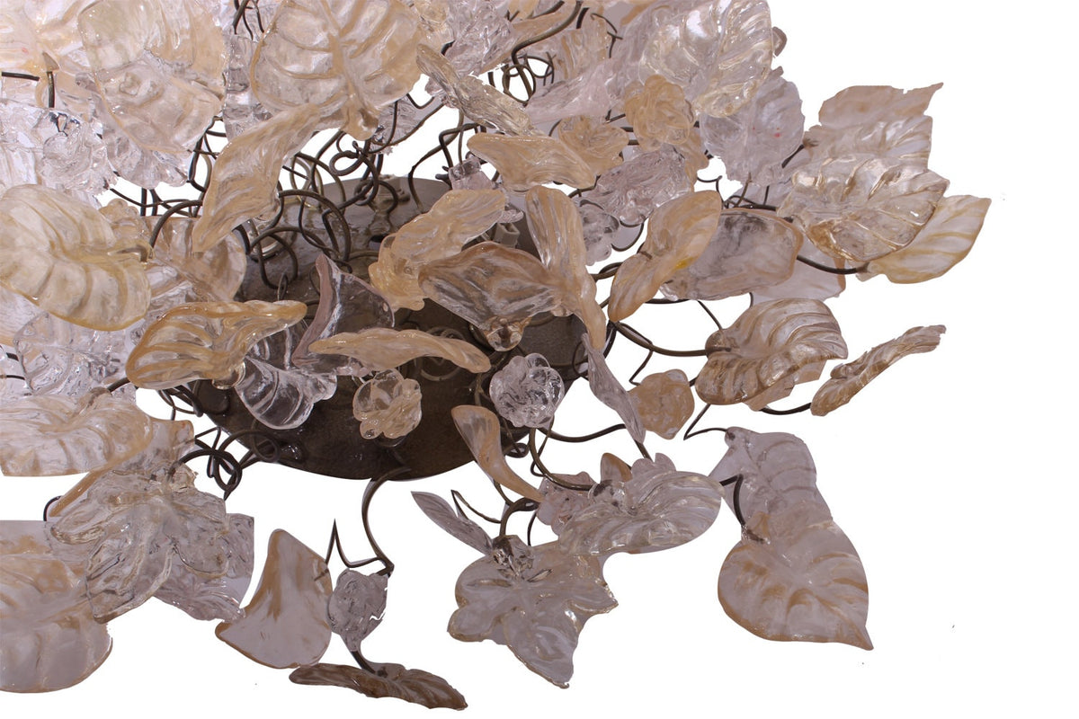 Modern Wall Sconce light with Gold and clear flowers and leaves for hall living room, toilet