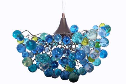 Resin Bubble Chandelier, Blue Sea Glass Light, Kids Room Lighting, Dining Room Lamp, Coastal Decor, Housewarming Gift