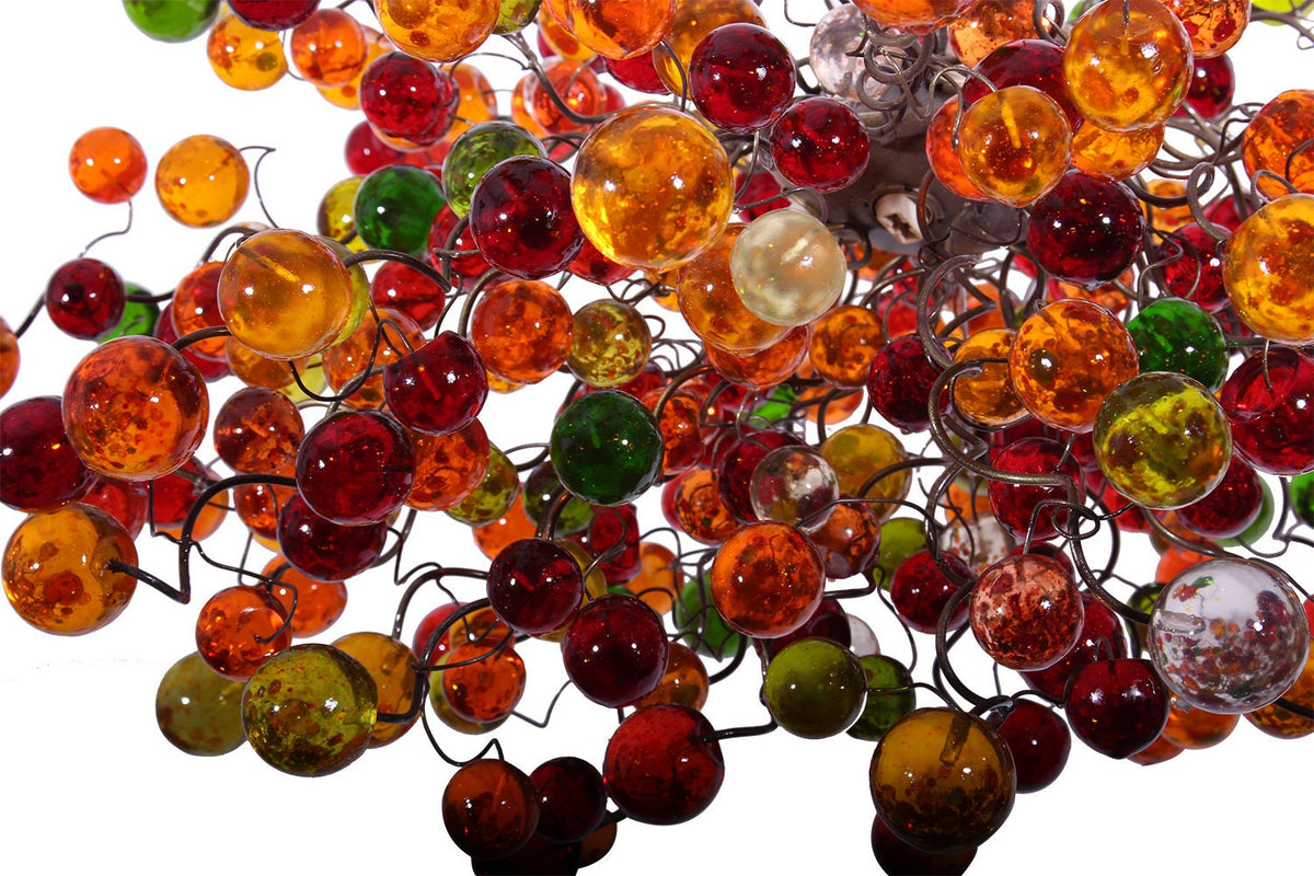 Hanging Chandeliers with warm color bubbles