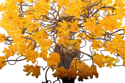 Bedside Lamp, Table lamp with yellow flowers, modern desk lamp with metal wires and yellow flowers for your bedroom, living room