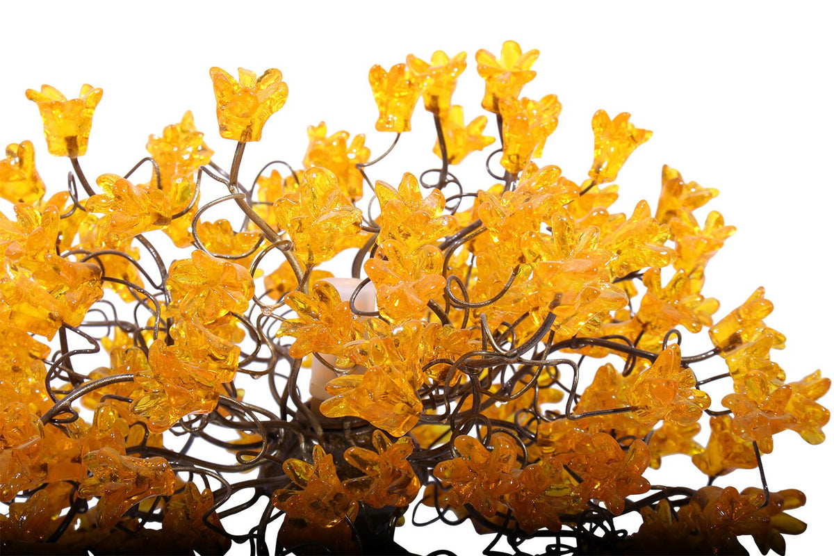 Bedside Lamp, Table lamp with yellow flowers, modern desk lamp with metal wires and yellow flowers for your bedroom, living room