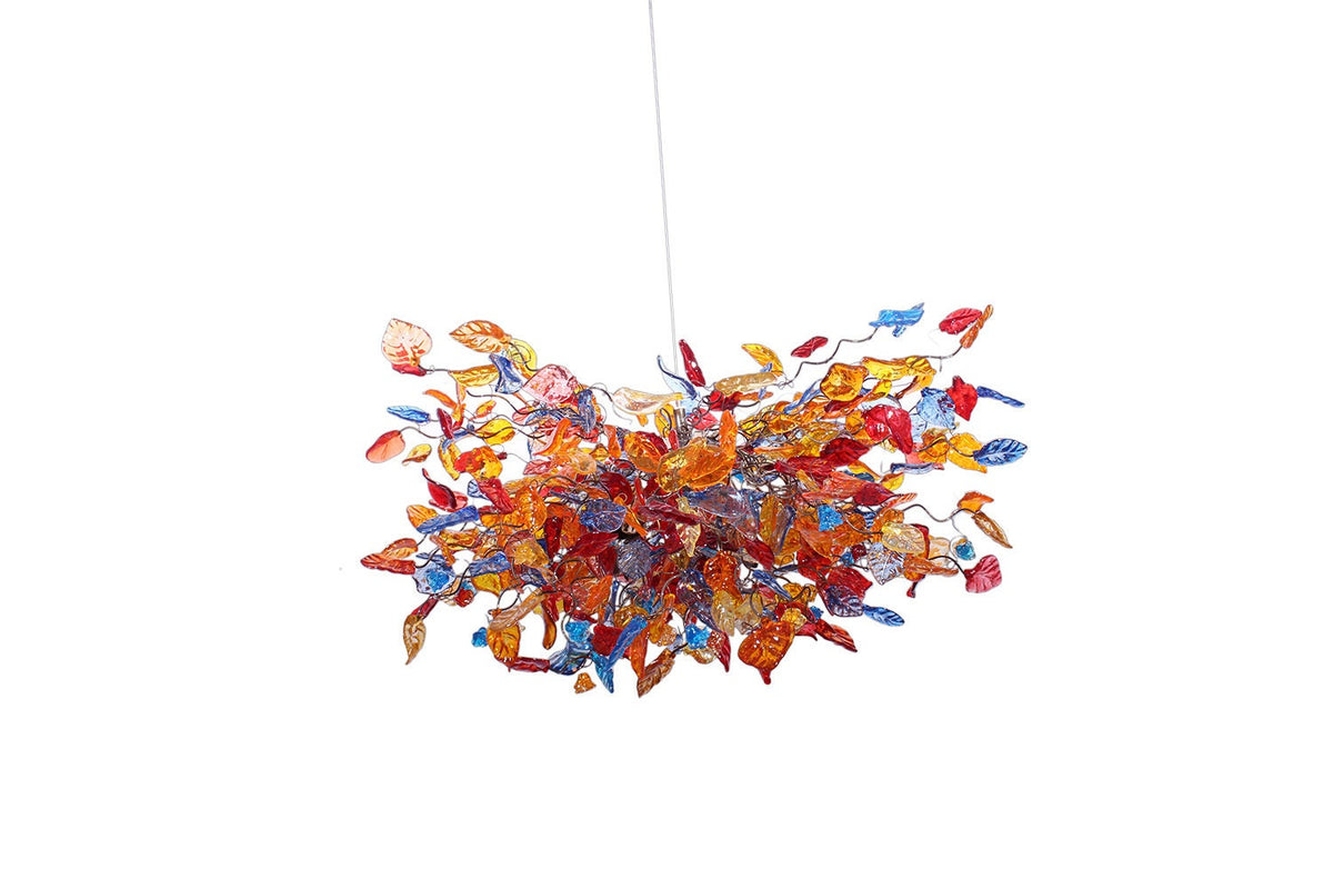 Hanging chandeliers with warm color flowers and leaves for Dining Room , bedroom or living room