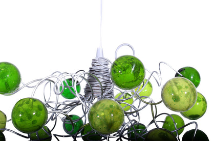 Ceiling Pendant light with green bubbles for Kitchen island, bedside light - modern lighting