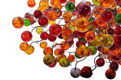 Hanging Chandeliers with warm color bubbles