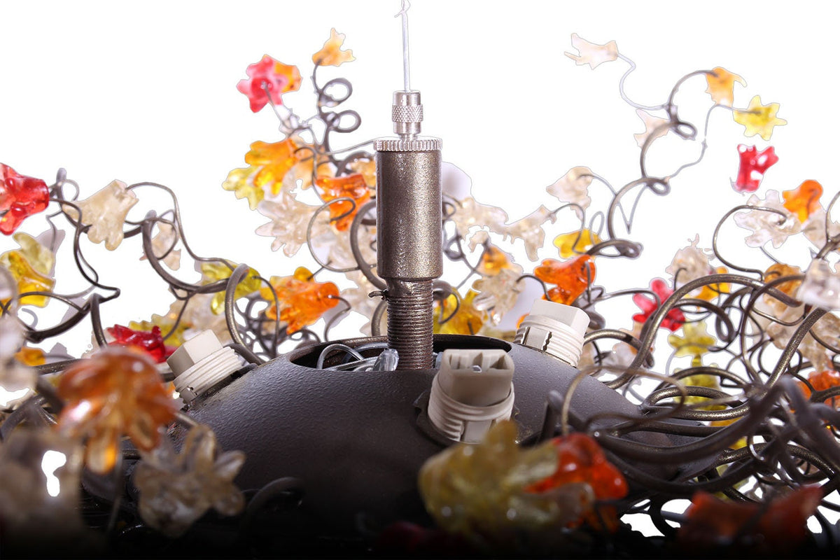 Large Dining Room Lighting, Modern Hanging Chandeliers with warm colors jumping flowers for Dining Room