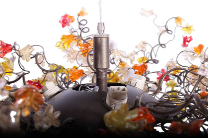 Large Dining Room Lighting, Modern Hanging Chandeliers with warm colors jumping flowers for Dining Room