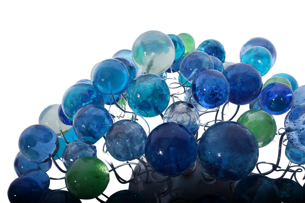 Ceiling Flush mount, modern ceiling mount with sea color bubbles for bathroom, hall entrance or room.