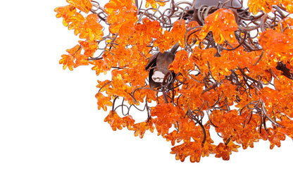 Orange Chandeliers with flowers, orange hanging lamp for living room, bedroom, Dining Room.