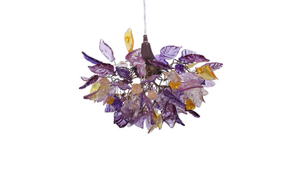 Lighting hanging chandeliers with flowers and leaves purple color for bedroom, entry way or children room
