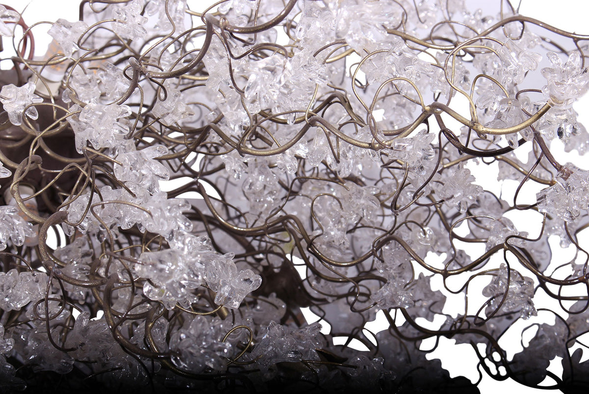 Large lighting Chandelier with clear flowers, Chandelier Ceiling for Dining Room or living room.