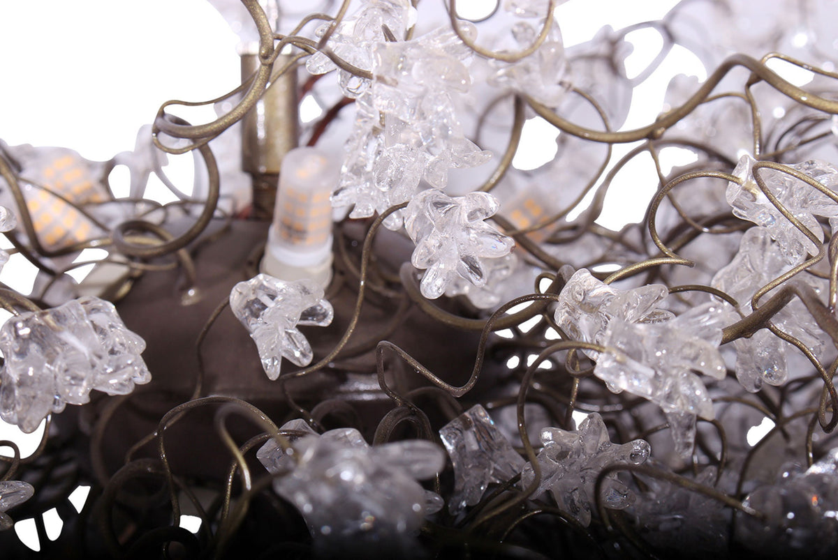 Large lighting Chandelier with clear flowers, Chandelier Ceiling for Dining Room or living room.
