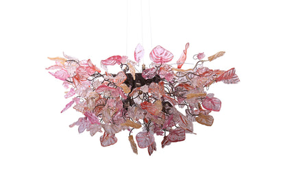 Modern Rose Gold Flower Chandelier: Resin Leaf Hanging Ceiling Light