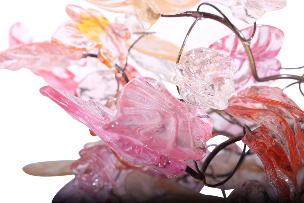 Modern Rose Gold Flower Chandelier: Resin Leaf Hanging Ceiling Light