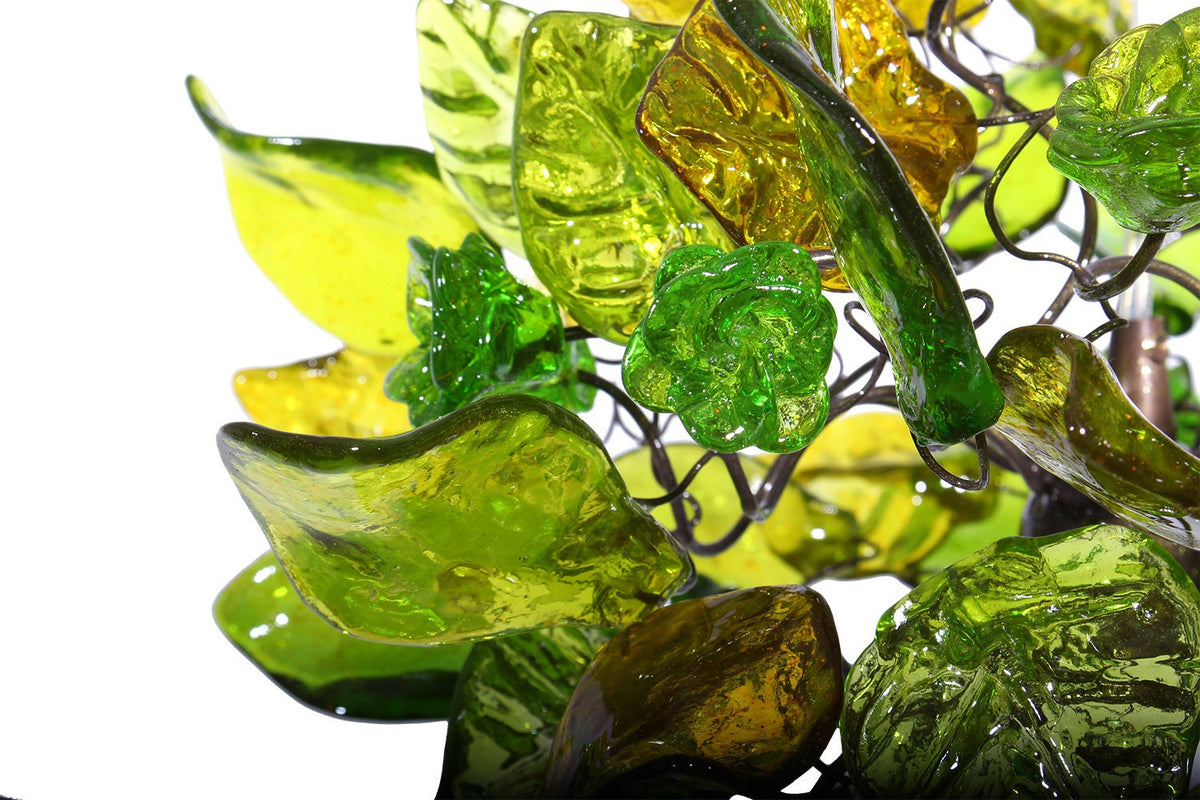 Pendant Lighting, island lighting with shades of green color flowers and leaves
