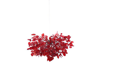 Ceiling Light Fixture - Red Hanging chandeliers with flowers and leaves for Dining Room, bedroom or living room.
