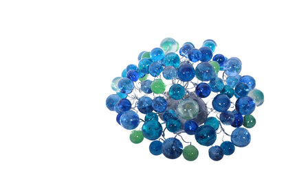 Ceiling Flush mount, modern ceiling mount with sea color bubbles for bathroom, hall entrance or room.