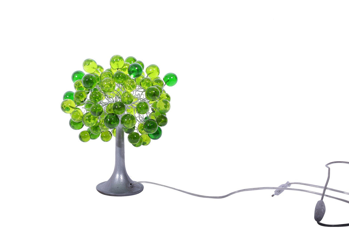 Bedside table Lamp, modern table lamp with green color bubbles, unique table lamp.
