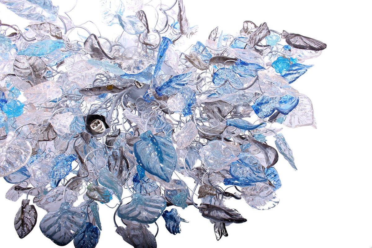 Light blue Hanging Chandeliers, Flowers Dining Room Lighting
