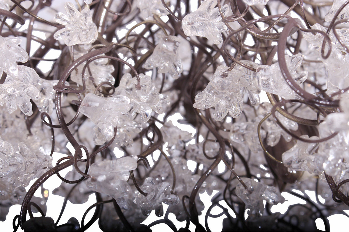 Large Ceiling Light Fixture Chandelier with clear flowers for Living Room, Dining Room table or bedroom- elegant lighting.