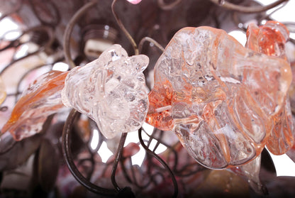 Modern Rose Gold Flower Chandelier: Resin Leaf Hanging Ceiling Light