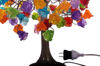 Desk lamp, flowers bedside lamp with multicolored flowers