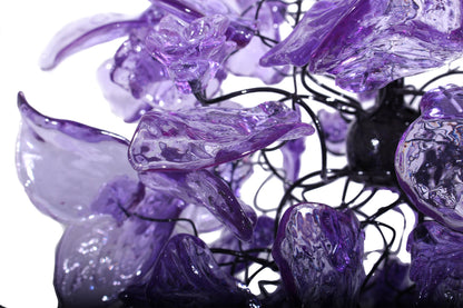 Unique Purple pendant lighting, Ceiling Pendant lights with flowers and leaves.