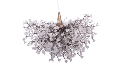 Large Ceiling Light Fixture Chandelier with clear flowers for Living Room, Dining Room table or bedroom- elegant lighting.