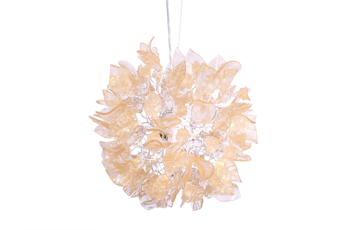 Gold Ceiling pendant light with flowers and leaves , island falls for kitchen, bathroom, children rooms or hall .
