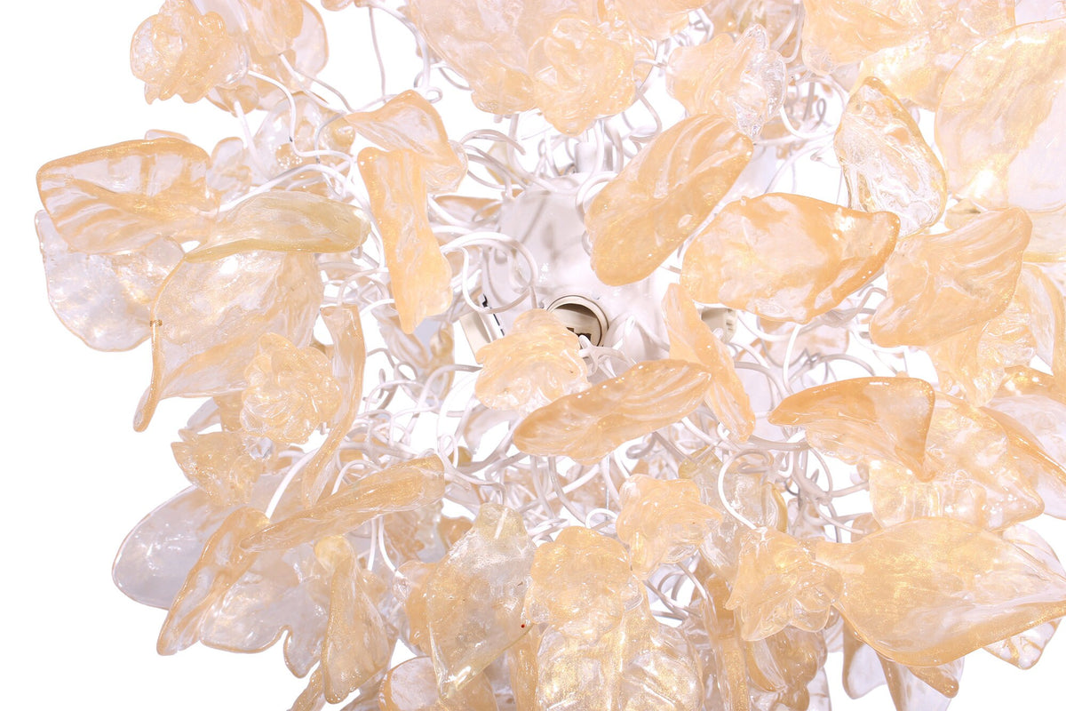 Gold Ceiling pendant light with flowers and leaves , island falls for kitchen, bathroom, children rooms or hall .