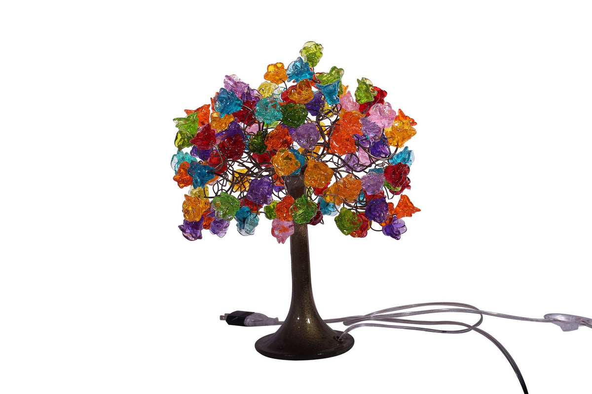 Desk lamp, flowers bedside lamp with multicolored flowers