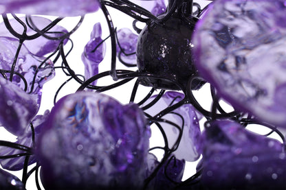 Unique Purple pendant lighting, Ceiling Pendant lights with flowers and leaves.