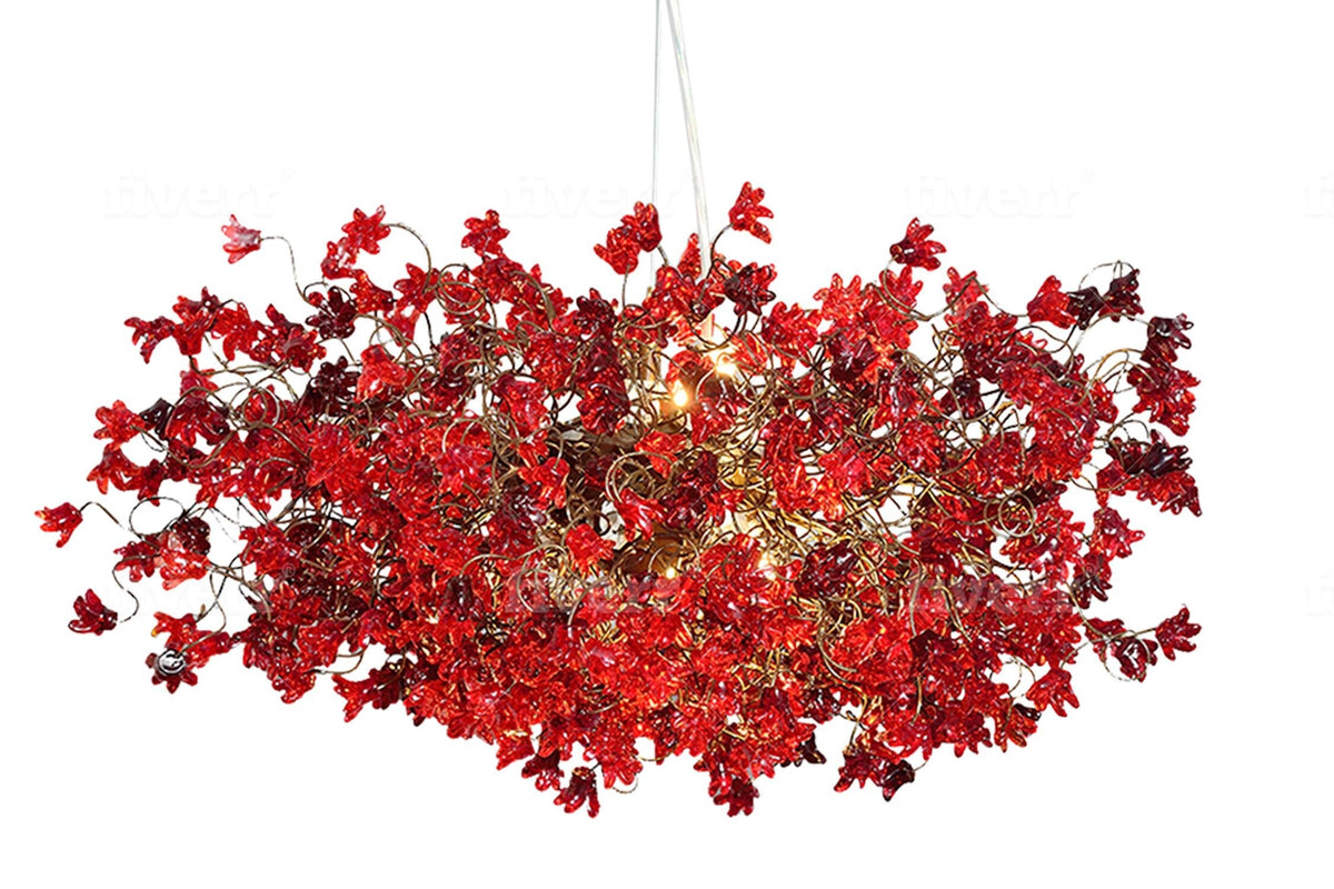 Red Light Fixture, modern Hanging chandeliers for Dining Room, living room, office or bedroom.