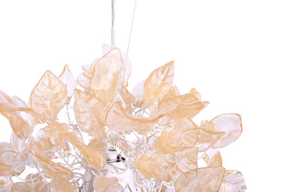 Gold Ceiling pendant light with flowers and leaves , island falls for kitchen, bathroom, children rooms or hall .