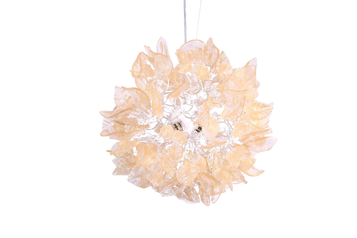 Gold Ceiling pendant light with flowers and leaves , island falls for kitchen, bathroom, children rooms or hall .