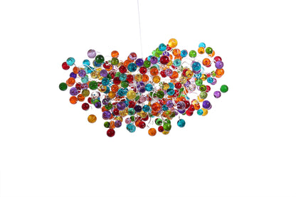 Large Rainbow bubbles Chandelier, Hanging light with multicolored bubbles - statement lighting with rainbow balls for Dining Room.