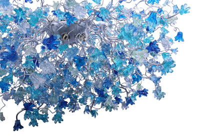 Grand Blue & Gray Flower Light Chandelier