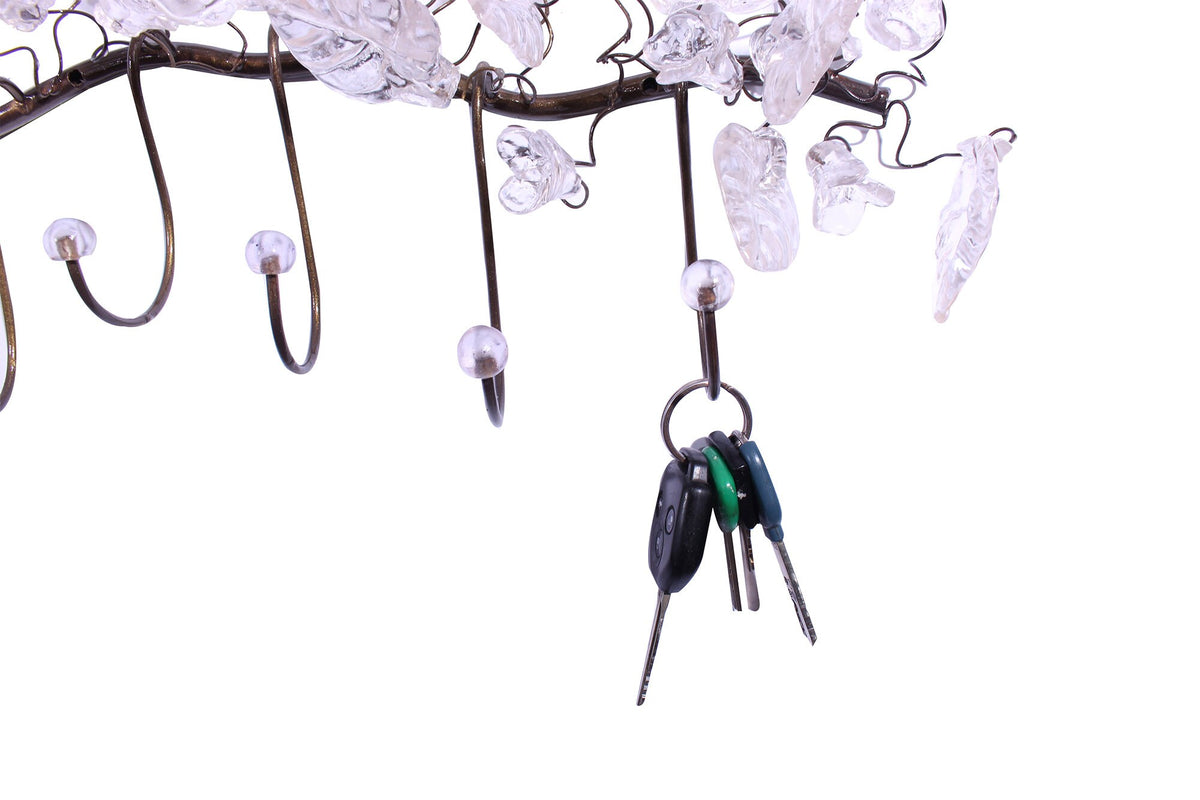 Handmade Resin Flower Wall Hooks: Bronze Metal Towel Hanger