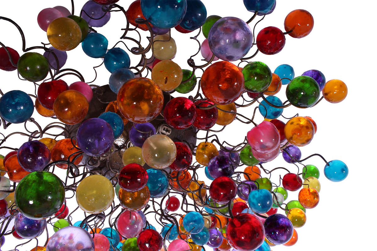 Large Flush mount Ceiling light with multicolored bubbles