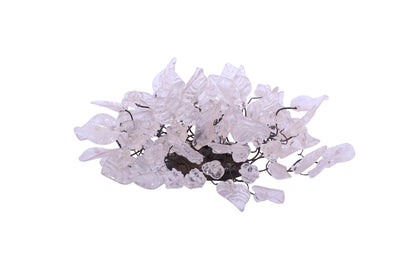 Bronze Sconce With Whimsical Resin Leaves In White & Clear