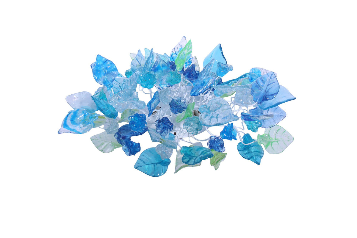 Modern Wall Sconce light with Blue color flowers and leaves for hall living room, toilet
