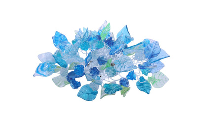 Modern Wall Sconce light with Blue color flowers and leaves for hall living room, toilet