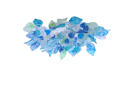 Modern Wall Sconce light with Blue color flowers and leaves for hall living room, toilet