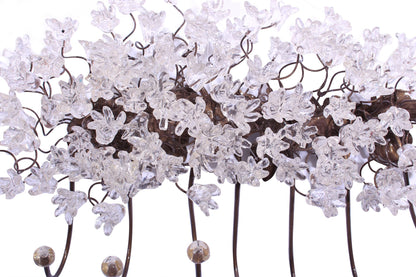 Unique hooks Coat Rack, Wall Hook with clear transparent resin flowers and leaves, decorative wall hanger.