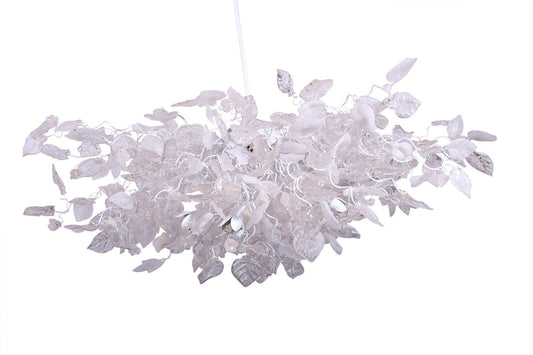 White Clear Resin Chandelier: Elegant Modern Hanging Floral Leaf Light Fixtures